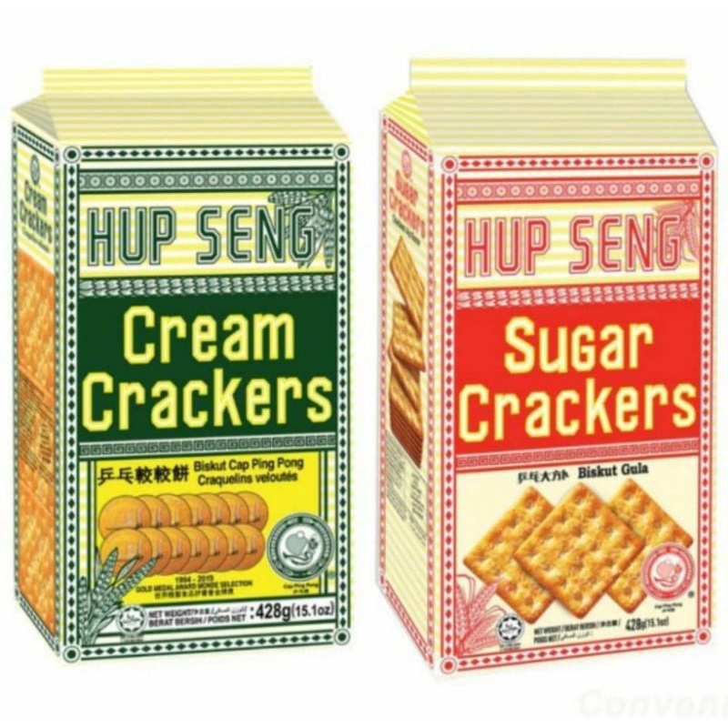 🥖Hup Seng crackers แครกเกอร์ฮับเส็ง ขนมปังกรอบ พร้อมส่ง 2รส🥐