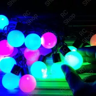 ไฟปิงปอง LED ไฟประดับ / ไฟตกแต่ง(ลูกใหญ่) ความยาว 4.5-5 เมตร 20 ดวงไฟ (เสียบปลั๊กไฟบ้านใช้งานได้เลย)