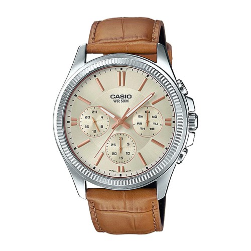CASIO นาฬิกาข้อมือผู้ชาย สายหนัง สีดำ รุ่น MTP-1375L,MTP-1375L-1A,MTP-1375L-7A,MTP-1375L-9A