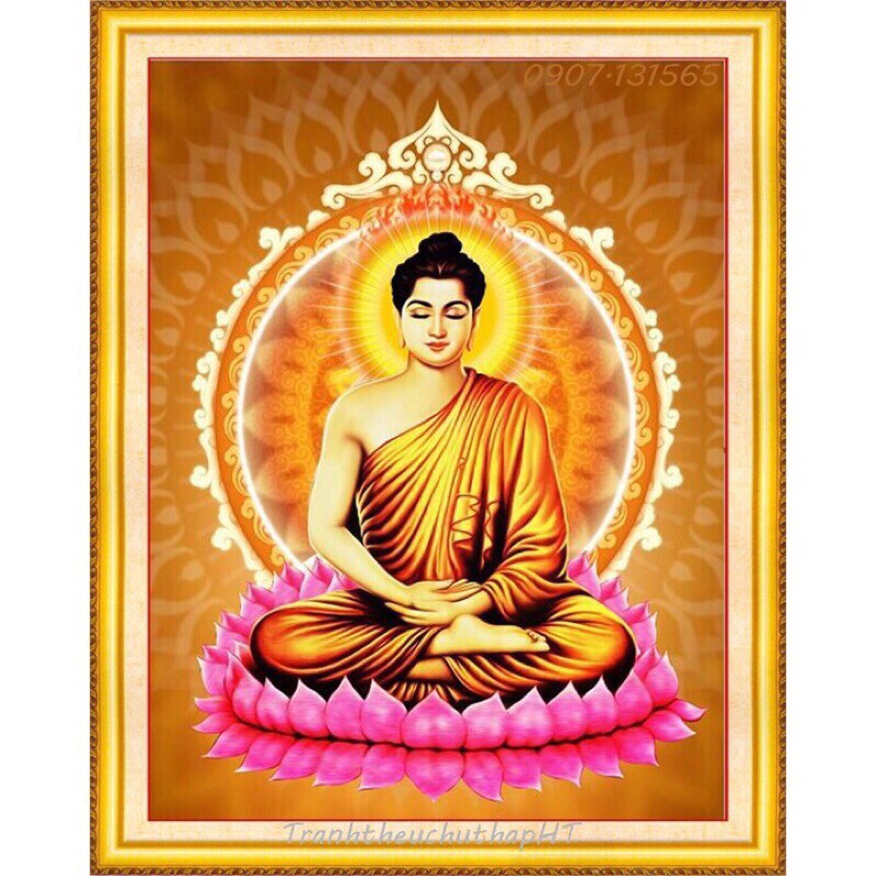 ภาพวาดเพชรพระพุทธรูปศากยมุนี Vs482 ขนาด 80x60ซม