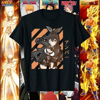 เสื้อยืดครอปเสื้อยืด คอกลม แขนสั้น พิมพ์ลาย Amber Genshin Impact สไตล์คลาสสิก ยอดนิยมS-5XL