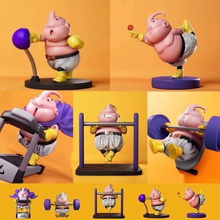 ตุ๊กตาฟิกเกอร์ Dragon Ball Health Club Majin Buu Horizontal Bar น่ารัก สําหรับตกแต่ง ยกน้ําหนัก เล่นโยคะ ชกมวย