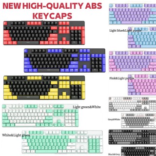 ปุ่มกดคีย์บอร์ด Abs 104 คีย์ OEM ออกแบบตามสรีรศาสตร์ มีไฟแบ็คไลท์ สีชมพู สีดํา สีขาว สีเทา สําหรับ RK61 Mechanical Ke