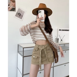 ซื้อ 2 ชิ้น เพียง ฿139 (199)Skirts กระโปรงสั้นทรงy2k มีกิมมิคสายผูกเท่ห์ๆ ทรงสวยมาแรงสุดๆ
