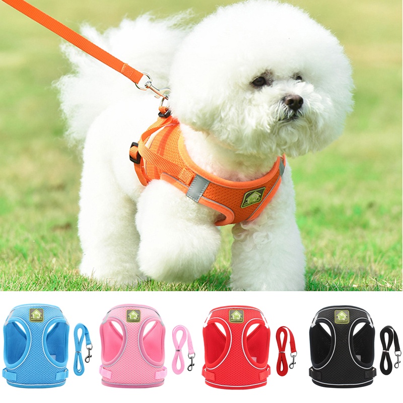 Pet Vest Walking Lead Leash Dog Harness Adjustable Reflective Collar ...