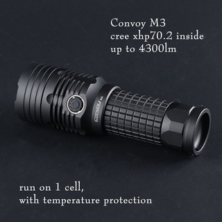 Convoy ไฟฉาย M3 พร้อมไฟ LED xhp70.2 4300lm แบตเตอรี่ 26650 สําหรับตั้งแคมป์ เดินป่า