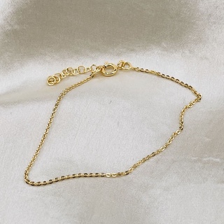 Dainty Chain Bracelet, 18K Gold Plated Sterling Silver Earrings B0007 | เงินแท้ 925 ชุบทองเเท้ 18 กะรัต