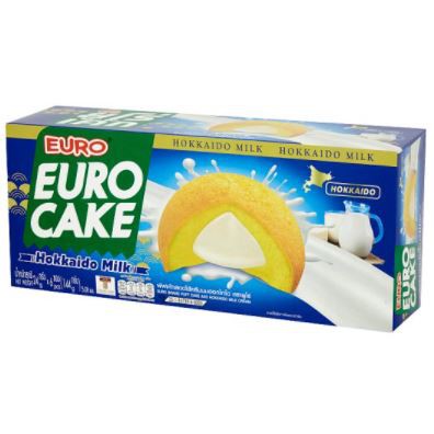 ส่งฟรี  EURO ยูโร่ พัฟเค้ก สอดไส้นมฮอกไกโด ขนาด 17กรัม ยกแพ็ค 12ชิ้น ยูโร PUFF CAKE HOKKAIDO MILK     ฟรีปลายทาง