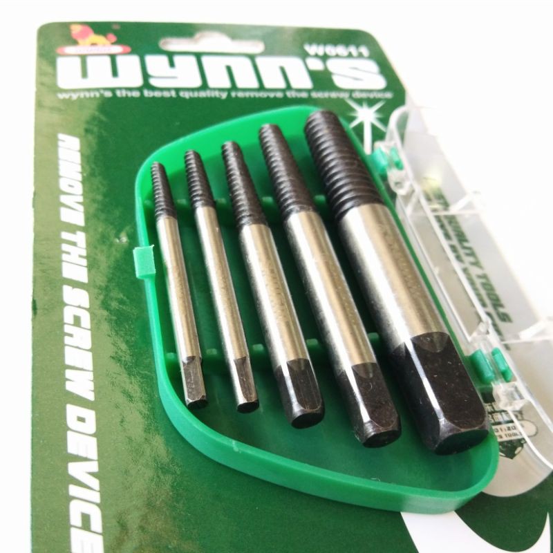 ชุดถอนเกลียวซ้าย 5 ตัวชุด Wynn's แท้ สำหรับถอนน็อต ถอนเกลียวซ้าย ถอดเกลียวซ้าย ถอดหัวน็อต รุ่น W0611