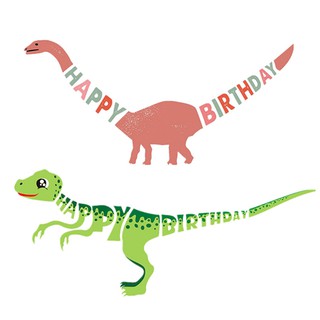 T1h แบนเนอร์กระดาษ ลายไดโนเสาร์ happy birthday diy สําหรับแขวนตกแต่งงานปาร์ตี้ YL2206