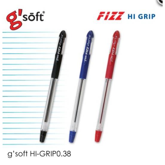 ปากกาลูกลื่นเจล g'soft HI GRIP 0.38 gsoft-HIGRIP