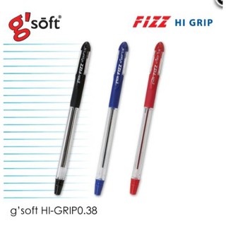 ปากกาลูกลื่นเจล gsoft HI GRIP 0.38 gsoft-HIGRIP