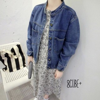 round neck denim jacket