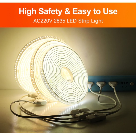 ไฟเส้น LED Strip Premium Quality ST-2835 -120 led/m 220v IP67 กันนำ้ (สว่างมากพิเศษ)