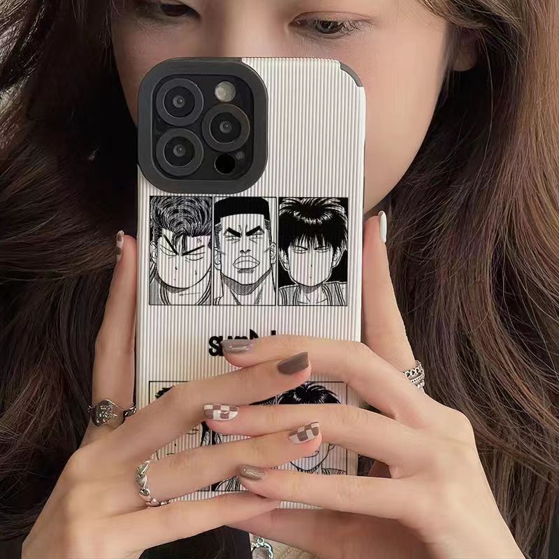 เคสโทรศัพท์มือถือหนังแกะนิ่ม กันกระแทก ลาย Slam Dunk สําหรับ iphone 14 pro 14 promax 11 12 pro max 13 6 7 8plus X max 15promax