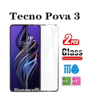 (2 ชิ้น) ฟิล์มกระจกนิรภัยกันรอยหน้าจอ HD แบบเต็มจอ สําหรับ Tecno Pova 3 Tecno Pova 2 Pova 5G Pova Neo