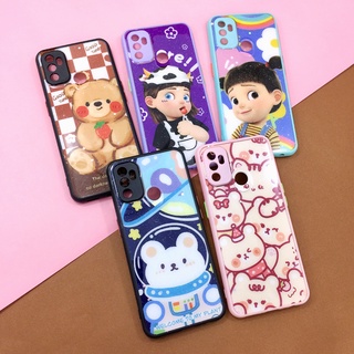 Oppo A16/A53 เคสขอบนิ่ม TPU พิมพ์ลายกันรอยกล้อง เคลือบเจลกากเพชร เคสมือถือแฟชั่น