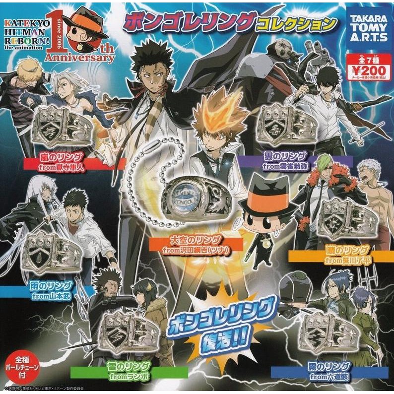แหวนวองโกเล่ รุ่นหนึ่ง (แบบแยก) ครูพิเศษจอมป่วน รีบอร์น Rare!! Katekyo Hitman Reborn Vongola Rings T