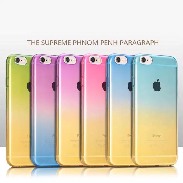 ** พร้อมส่ง ** เคสใสไล่สี ยี่ห้อ FRVSIMEM วัสดุ Soft TPU สำหรับ Apple iPhone 7 Plus, 8 Plus