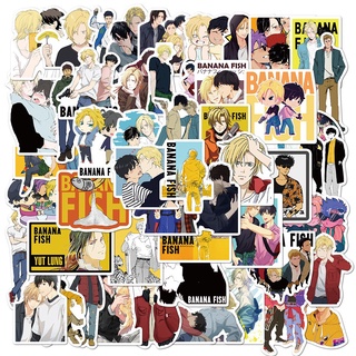 50/25/10PCS Anime BANANA FISH PVC Waterproof Stationery Luggage Laptop Skateboard Car Graffiti Decal