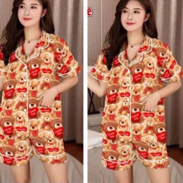 Joker.store123 ชุดนอนผู้ใหญ่ HP Teddy Love ชุดนอน