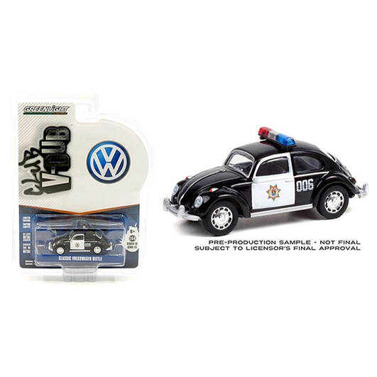 Greenlight 1/64 Club V-Dub Series 13 Classic Volkswagen Beetle Black and White "Veracruz Police" (Me