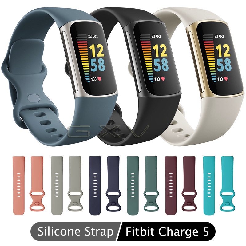 Silicone Strap for Fitbit Charge 5 Replacement Band Wristband Bracelet Smart Watch Fitness Wrist Duckles Bands