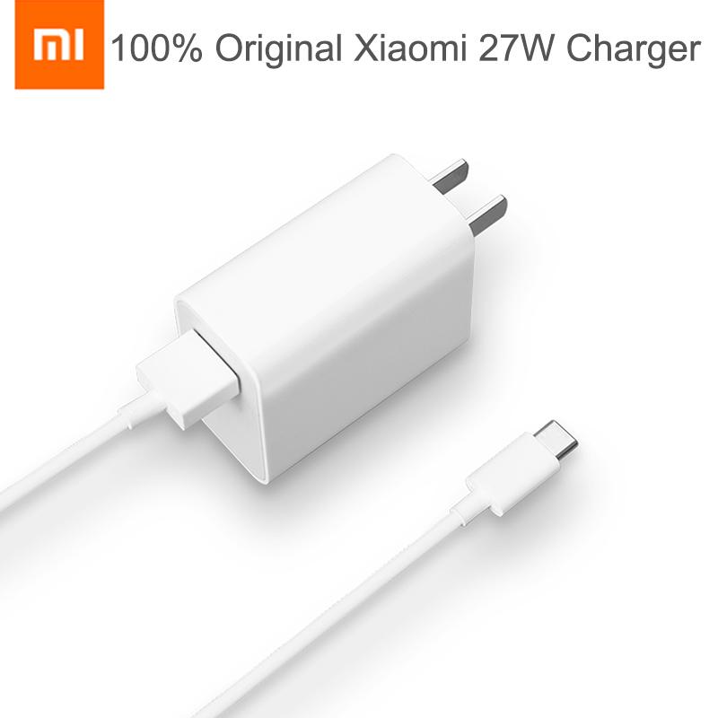 original xiaomi 27 w high speed qc 3 . 0 อะแดปเตอร์ชาร์จ type - c สายเคเบิ้ลสําหรับสมาร์ทโฟน mi 9