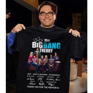 เสื้อยืดพิมพ์ลายprinting100% Cotton Comfortable Fit Men tshirts The Big Bang Theory 2007 2021 Signature Funny Interestin