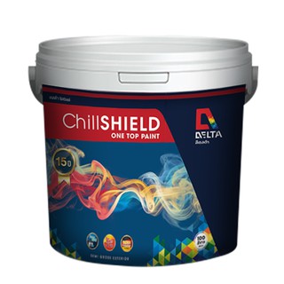 สีทาบ้านภายนอก ภายใน ขนาด 3.6 ลิตร สีน้ำ DeltaChillShield อายุการใช้งาน 15 ปี สีน้ำอะคริลิค กึ่งเงา เดลต้า ชิลล์