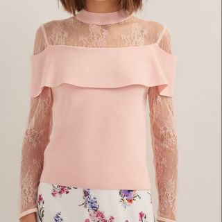 เสื้อ JASPAL เสื้อผ้า knit แขนยาว สีชมพูอ่อน nude ช่วงบนและแขน ใส่แล้วดูเซ็กซี่น่ารักมั๊กๆ size S