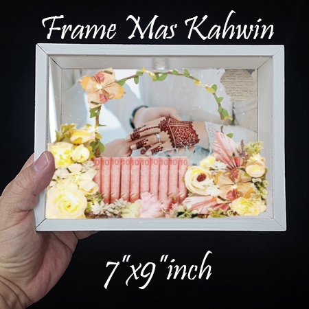 7X9 FRAME KAYU MAS KAHWIN , FRAME DUIT HANTARAN / FLOWER FRAME สําหรับ DIY ด้านหน้ากระจก/STAND HOLDE