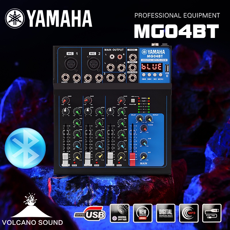 YAMAHA mg04bt มิกเซอร์ mixer เครื่องเสียง มิกเซอร์เอฟเฟค มิกซ์เซอร์ มิ๊กปรับเสียง มิคเซอร์ บลูทู ธ  USB