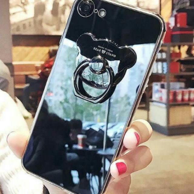 เคสแหวนหมีกระจก vivo v5 v5s v5plus v5lite oppoa37 oppo r9s