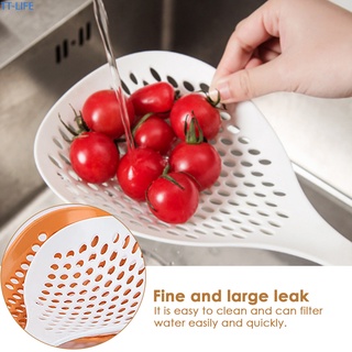 【TTLIFE】Mesh drain spoon Plastic kitchen utensils Hot pot Noodle spoon Multifunctional household noodles Brewing sieve Large drain spoon