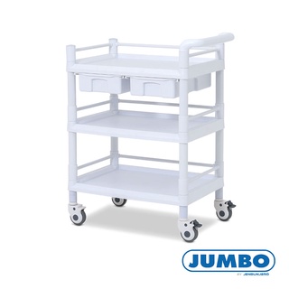 Jenstore Jumbo MDC-3B รถเข็น ABS 3 ชั้น + 2 ลิ้นชัก