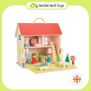 Tender Leaf Toys ของเล่นไม้ บ้านตุ๊กตา บ้านตุ๊กตาแบบพกพา Dolls House Set