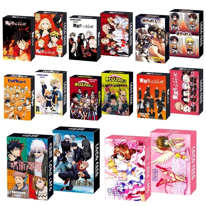 Attack On Titan,Tokyo Revengers,Haikyuu!,My Hero Academia,Naruto,One Piece, การ์ดโจโจ, การ์ดแคปเตอร์ซากุระฮาตซูนโมโกุโฟโต้การ์ด Miku