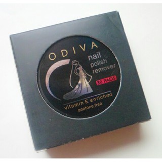 Odiva Nail Polish Remover Round Wipes 30 pads น้ำยาล้างเล็บแบบแผ่น เช็ดเกลี้ยง ขนาดพกพา