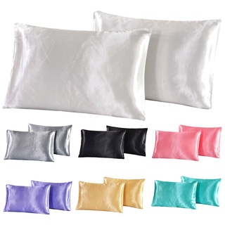 【บลูไดมอนด์】1Pc Queen Satin Silk Pillowcase Pillow Case Cover Home Bedding Smoothy Pillow Rectangle Bedding Pillow