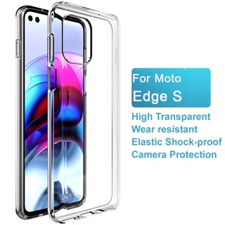 IMAK ปลอก Case Motorola Moto Edge S กันกระแทกปกหลังอ่อน นุ่ม TPU โปร่งใสปกหลังกันกระแทกป้องกันการชนกัน เคสป้องกัน