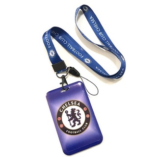 เชลซี ที่ใส่บัตร ซองใส่บัตร ที่ใส่บัตร พร้อมสายคล้องคอ(2cm) ลาย CHELSEA BLUE สิงโตน้ำเงินคราม B สำหรับบัตร 5.5x8.5cm PMY