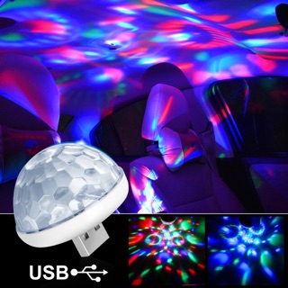 รถภายในไฟตกแต่งโคมไฟ LED MINI RGB สีสันบรรยากาศอัตโนมัติ USB DJ DISCO STAGE Effect จัดแต่งทรงผมรถ