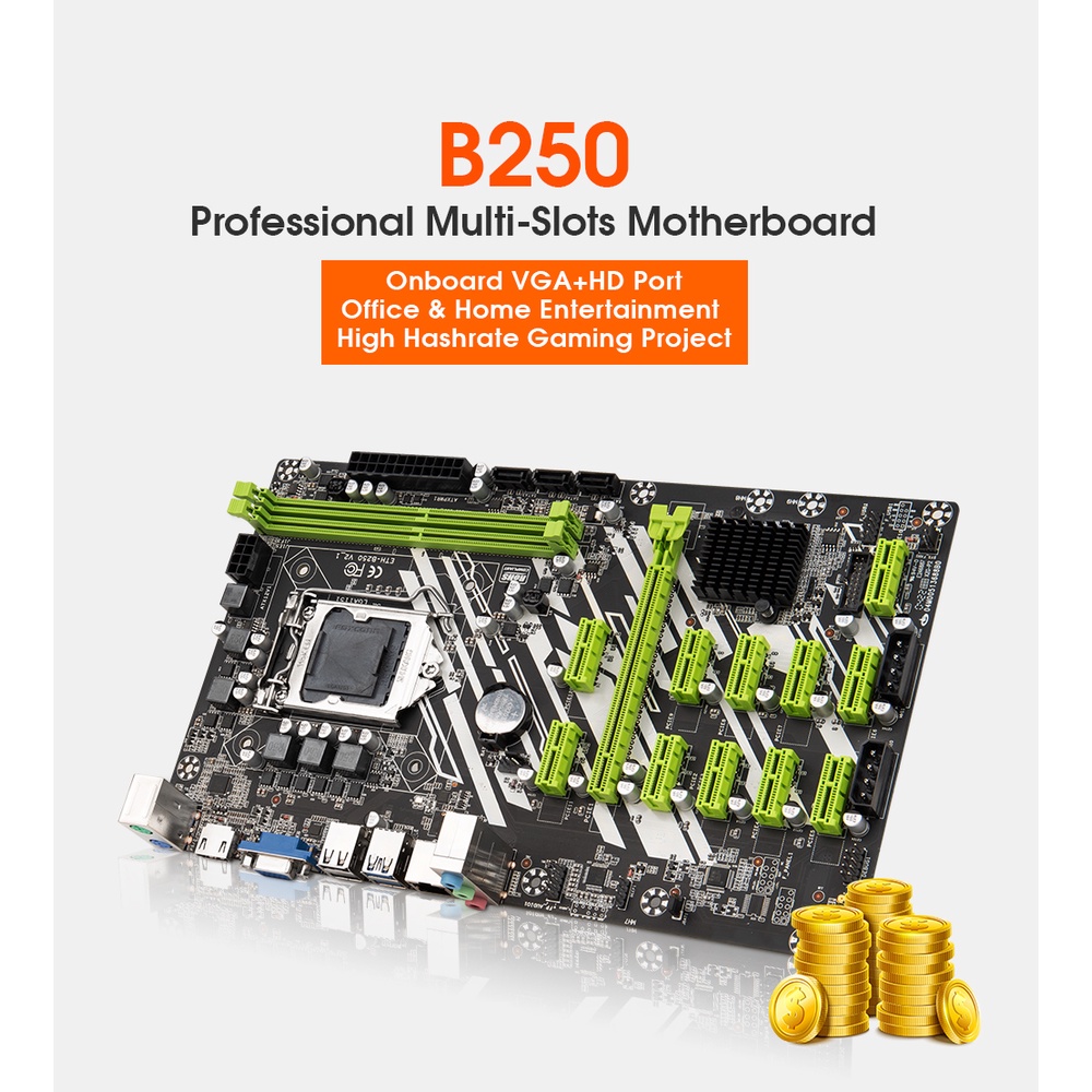 Mainboard B250 Expert 12 GPU LGA 1151 G4400/i3/i5/i7