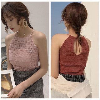 Korean Women Elastic Vest Tank เสื้อสายเดี่ยว เสื้อกล้าม