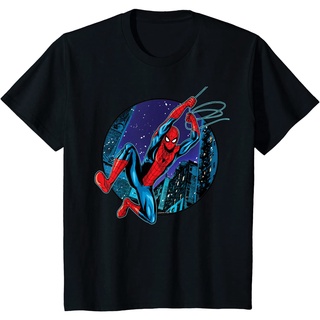 เสื้อยืด ผ้าฝ้ายแท้ ระบายอากาศได้ดี พิมพ์ลาย Marvel Spider-Man: No Way Home City Swing คุณภาพสูง