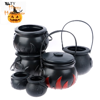 Dl 1 ชิ้น ฮาโลวีน หม้อขนม Cauldron แปลกใหม่ ฮาโลวีน ถัง เครื่องประดับแม่มด ของเล่น TY