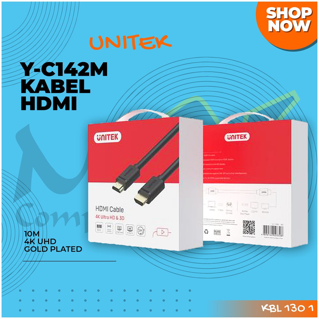 Unitek Y-C142M 10M HDMI 1.4 4K UHD 3D Display Gold-Plated Cable สาย HDMI