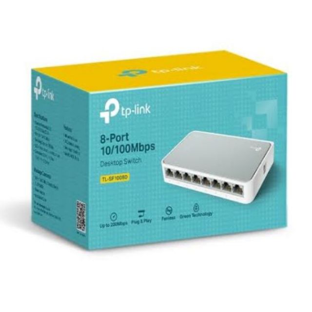 ตัวเพิ่มช่องแลนสายแลน Hub Lan TP-Link Sf1008d Desktop Switch 8-Port ความเร็ว 10/100Mbps