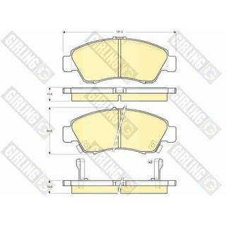 Girling ผ้าเบรคหน้าฮอนด้า Honda Civic 96, NEW City , Jazz 6111649-1/T อะไหล่Honda ,อะไหล่Civic